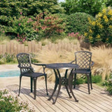 3 Piece Bistro Set Cast Aluminium Black 3070581