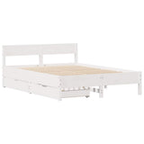 Bed Frame without Mattress White 140x190 cm Solid Wood Pine 3301762