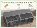 Hamster Cage, Wooden Small Animal Cage for Gerbils, Mice w/ Suspension Bridge, Openable Top, Hut, 85 T3398P350090