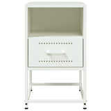 ZNTS Bedside Cabinet White 36x39x60.5 cm Steel 846564