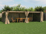 Gazebo with Curtains Taupe 6x3 m Steel 4003922