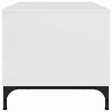 Coffee Table High Gloss White 90 x 49 x 46 cm Engineered Wood 883448