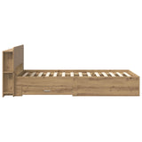 Bed Frame with Storage Artisan Oak 100 x 200 cm Engineered Wood 3433717