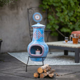 ZNTS RedFire Fireplace Colima Clay Sea Blue/Red 86031 411832