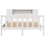 ZNTS Bookcase Bed without Mattress White 140x190 cm Solid Wood Pine 3321654