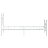 Metal Bed Frame without Mattress with Footboard White 80x200cm 353595