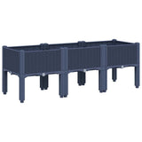 Garden Planter with Legs Blue Grey 120x40x42 cm PP 367896