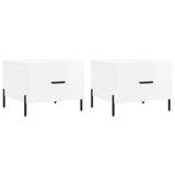 Coffee Tables 2pcs High Gloss White 50x50x40 cm Engineered Wood 829417