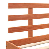Bed Frame Wax Brown 203.5 x 205.5 x 69.5 cm Solid Wood Pine 876946