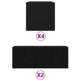 TV Cabinet 6 pcs Black 160 x 30 x 30 cm Engineered wood 3393418