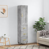 Highboard Concrete Grey 34.5x34x180 cm Engineered Wood 3200181