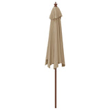 Garden Parasol with Wooden Pole Taupe 299x240 cm 363170