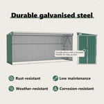Wall-mounted Garden Shed Green 118x382x178 cm Galvanised Steel 316229
