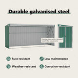 Wall-mounted Garden Shed Green 118x382x178 cm Galvanised Steel 316229