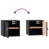 Wall Cabinets 2 pcs Black 31.5x30x30 cm Solid Wood Pine 818364