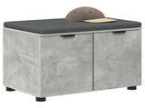 Hall Bench with Cushion with Door Concrete Grey 60 x 38 x 46 cm 891475