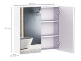 Mirror Cabinet, Wall Mount Bathroom Storage Cabinet with Adjustable Shelf, Double Door Cupboard, 60 T3398P341477