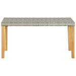 Garden Bench 120 cm Grey Poly Rattan and Solid Acacia Wood 46489