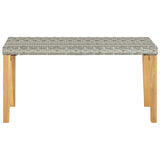 Garden Bench 120 cm Grey Poly Rattan and Solid Acacia Wood 46489