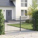 Double Gate with Lock Woerden Grey 299.5 x 174.5 cm Steel 42008846