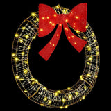 Wreath with 80 LEDs Warm white 91 x 91 x 9 cm PET 42019137