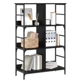 Bookshelf Black oak 78.5 x 33 x 117.5 cm metal PB 8010891