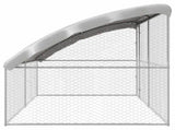 Dog Kennel 2 pcs Silver 4 x 2 x 2 m Galvanised steel 3368328