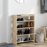Shoe Rack Sonoma Oak 60x25x81 cm Engineered Wood 859880