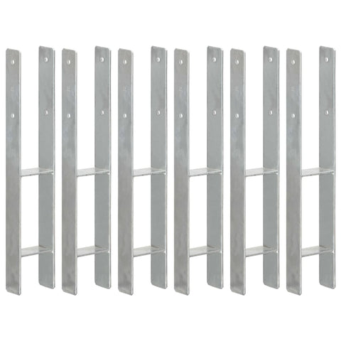 Fence Anchors 6 pcs Silver 9x6x60 cm Galvanised Steel 145300