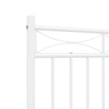 Metal Bed Frame without Mattress with Headboard White 140x200cm 373741