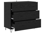 Sideboard Black Oak 69.5 x 34 x 90 cm Engineered Wood and Iron 881497