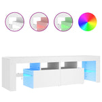 TV Cabinet with LED Lights White 140x36.5x40 cm 804364
