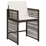 Garden Chairs with Cushions 4 pcs Brown Poly Rattan 365037