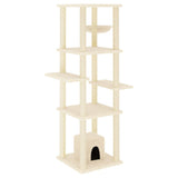 Cat Tree with Sisal Scratching Posts Cream 154 cm 172055