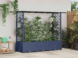 Raised Bed with Trellis and Roof Grey 162.5 x 40 x 138 cm PP 42032567