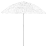 Hawaii Beach Parasol White Polyester Large Tiltable 314701