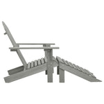 Garden Chair with Ottoman Wood Grey 45700