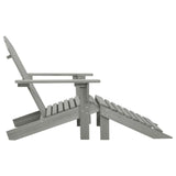 Garden Chair with Ottoman Wood Grey 45700