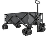 Outdoor Pull Along Cart Folding Cargo Wagon Trailer Trolley for Beach Garden with Handle, Anti-Slip T3398P377652