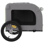 ZNTS Pet Bike Trailer Green and Grey Oxford Fabric and Iron 93836