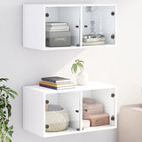 Wall Cabinets with Glass Doors 2 pcs White 68.5x37x35 cm 836498