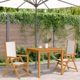 Garden Chairs 2 pcs Cream White Solid Wood Acacia and Fabric 367657