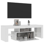 TV Cabinet with LED Lights High Gloss White 120x35x40 cm 804352