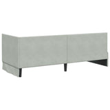 Corner Bed Frame with Headboard Light grey 80 x 200 cm Velvet 42016246