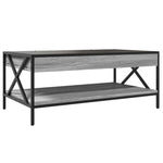 ZNTS Coffee Table with Infinity LED Grey Sonoma 90x50x38 cm 847710