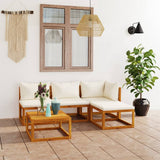 5 Piece Garden Lounge Set with Cushions Solid Wood Acacia 3098666
