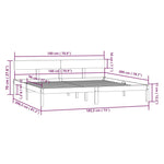 Bed Frame without Mattress Solid Wood Super King 810162