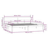 Bed Frame without Mattress Solid Wood Super King 810162