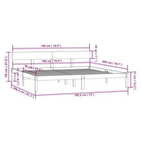 Bed Frame without Mattress Solid Wood Super King 810162
