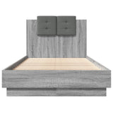 Bed Frame without Mattress Grey Sonoma 75x190 cm Small Single 3209980